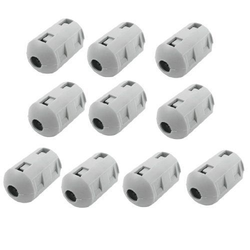 Amico 10 Pcs Movable 5mm Inner Diameter Gray Ferrite Core Ring Cable Clip UF50