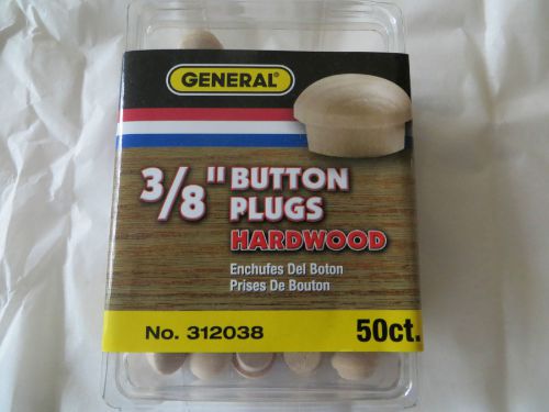 GENERAL TOOLS 312038 BUTTON HEAD WOOD PLUGS-HARDWOOD, 100 Pcs, 3/8&#034;