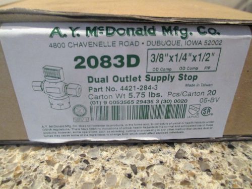 20 New AY McDonald 2083D Dual Outlet Supply Stops