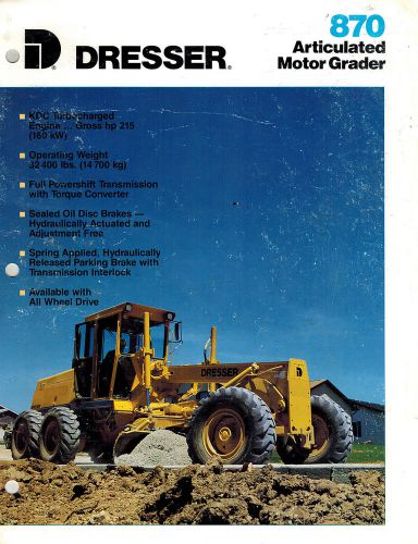 DRESSER VINTAGE 870 ART. MOTOR GRADER  BROCHURE 1991