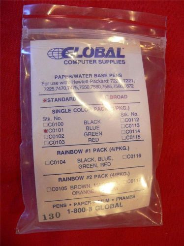 GLOBAL COMPUTER SUPPLIES PAPER PLOTTER PENS 3pk BLUE C0101 - NEW, NIP