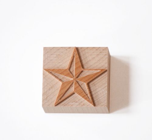 Letterpress Half Star  wood type 8 line -  5 pieces
