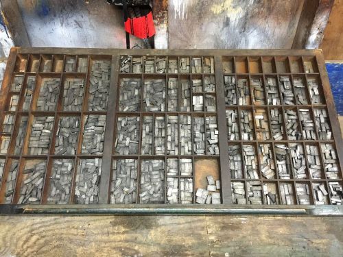 VINTAGE 24pt LETTERPRESS TYPE TRAY CONTENTS HUGE LOT SEE PICS!