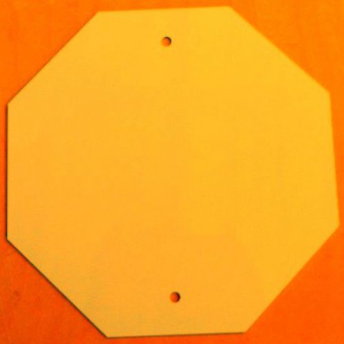 24pcs.040 6&#034; x 6&#034; Octagon Caution Yellow Aluminum Sign Blanks  w/ 2-3/16&#034; Holes