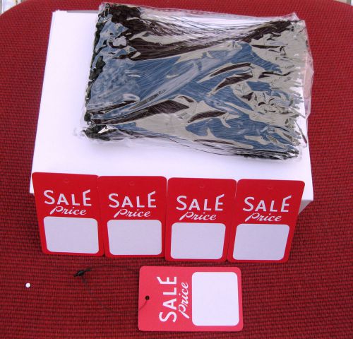 1000 1.75&#034; X 2.75&#034; Ext. LG  Red &amp; White Sale Price Tags + 1000  5&#034;   Black Loop