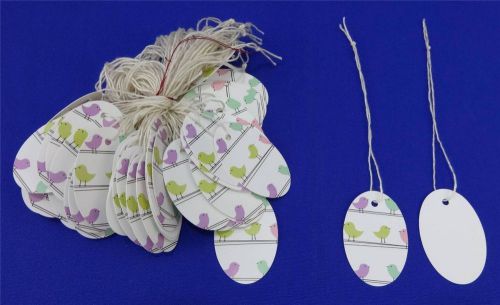 500 Little Birdies Oval Designer Print Merchandise Strung Price Tags