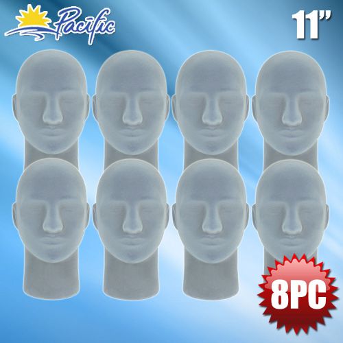 New male styrofoam foam grey velvet mannequin head display wig hat glasses 8pc for sale