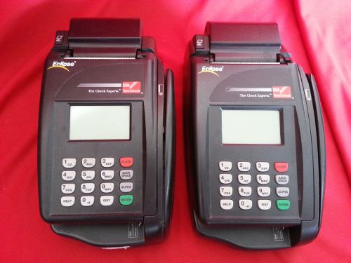 Lot of 2 VeriFone Eclipse Quartet TeleCheck Credit Card Terminal POS P100-002-05