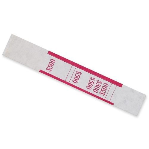 MMF $500 Currency Band - Self-sealing - Kraft - Red, White - 1000/Box