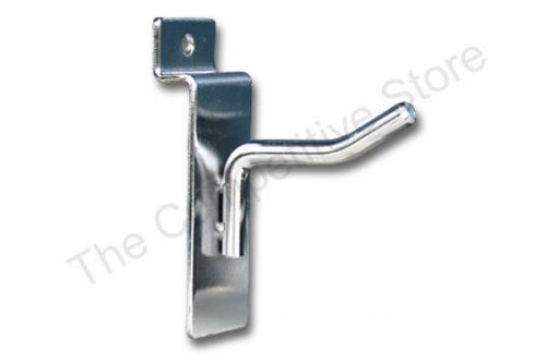 2&#034; Slatwall Hooks - Box Of 50 Chrome Hooks With 1/4&#034; Dia. Wire For Slat Panels