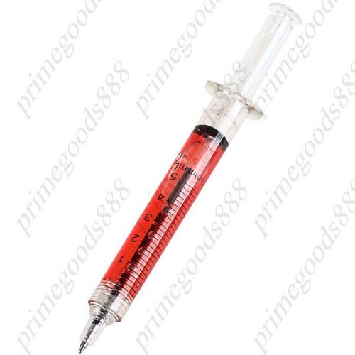 Novel needle tube tubing shaped ball point pen ballpen red free shipping for sale