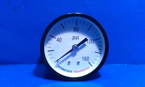 Air Compressor Pressure Gauge 1/4&#034; Brass NPT Back Mount 160 PSI 2.5&#034; Black Case