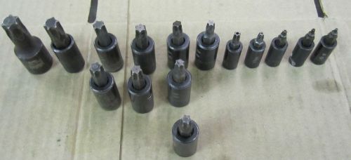 Matco 15 piece 3/8&#034; &amp; 1/4&#034; drive torx/hex impact bit socket set t8 - t60 for sale