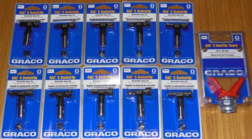 10 NEW OEM Graco RAC 5 Airless Spray tips &amp; Tip housing.