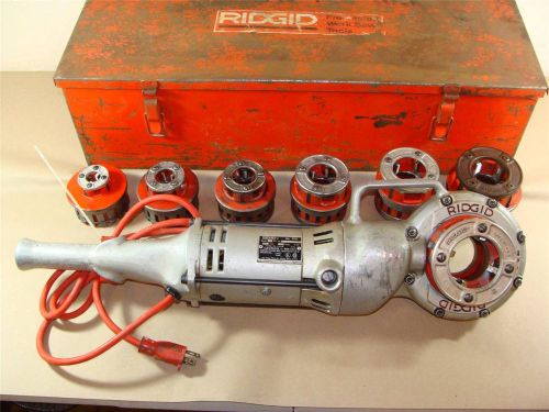 Nice ridgid 700 pipe threader &amp; 12r die set 1/4&#034; to 2&#034; npt w/ case 41935 535 300 for sale