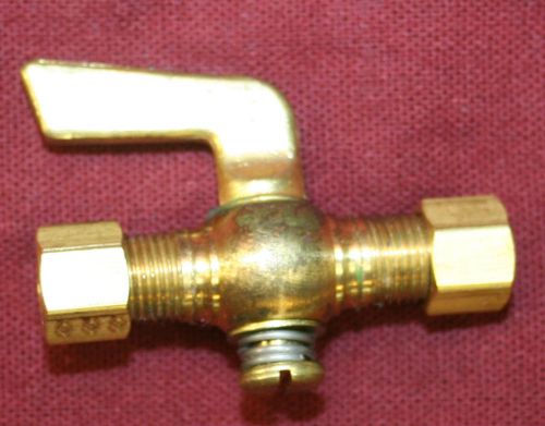 1/4 Inch Compression Tube Brass Drain Pet Cock Shut Off Valve Fuel Gas Air ball