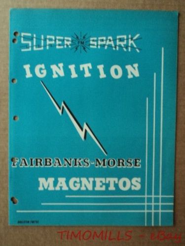 C.1946 fairbanks morse super spark ignition magneto catalog brochure vintage vg+ for sale