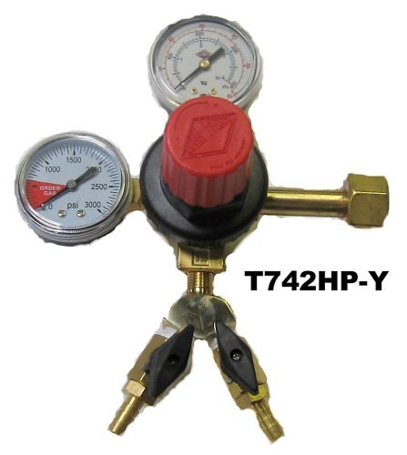 Dual -Gauge-Co2-Regulator-Kegerator-Beer-# T742 HP-Y