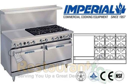 IMPERIAL COMM RESTAURANT RANGE 60&#034; W/ 24&#034; GRIDDLE 2 OVENS PROPANE IR-6-G24