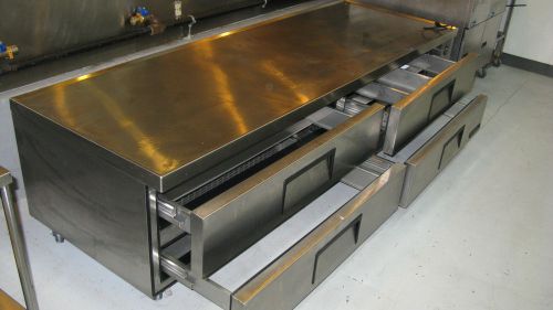 True refrigerated chef base griddle stand four drawer  95 1/2&#034; trcb-96 for sale