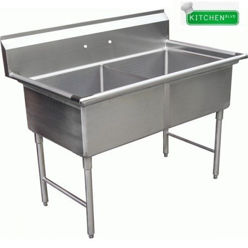 2 compartment  sink 24&#034; x 24&#034; no drainboard, stainless steel nsf for sale