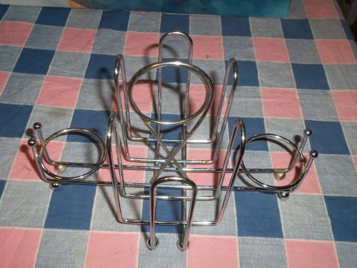 Vintage Cafe Diner Menu Holder Condiment Carrier Metal Chrome Good Used Conditio