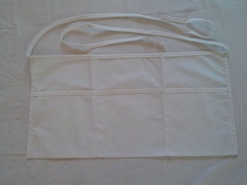 NEW Day Star 100 Twill 12&#034; x 23&#034;  WHITE Server / Waitress Waist Apron - 3 Pocket