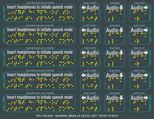 ATM MACHINE BRAILLE ADA AUDIO DECAL SET - 5 SETS HYOSUNG TRANAX TRITON IN STOCK!