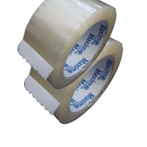 Lot 2, packing tapes 3&#034; x 110 yds (72mm x 100m) clear, 1.8mil, package, shipping for sale