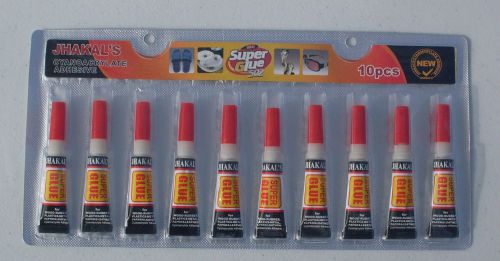 Super Glue Crazy Glue Adhesive Wood Rubber Plastic Metal Paper Lot of 10 Tubes