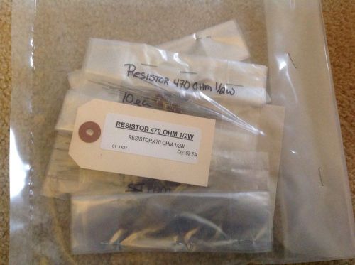 RESISTORS 470 OHM 1/2W BAG OF 62!!