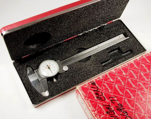 Starrett No.120 Hardened Stainless Steel Dial Caliper Range 6&#034; Grad .001&#034; w/Case