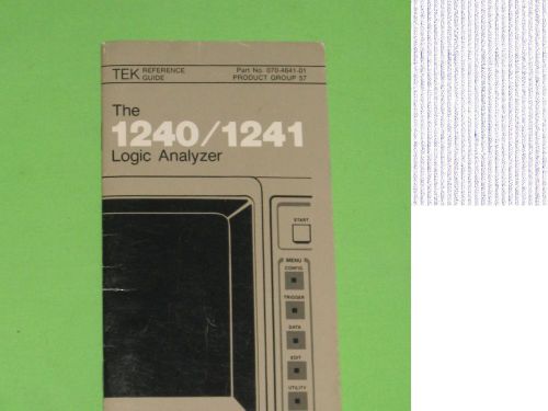 tek reference guide 1240/1241 Logic Analyzer