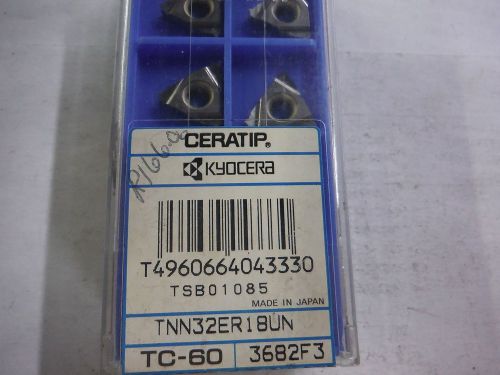 KYOCERA CERATIP CERAMIC INSERT TNN 32 ER 18 UN TC 60 QTY 10 (LOC 1305A)