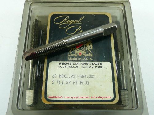 6) regal cutting tools m8 x 1.25 +.005 oversize taps with tips ground for sale