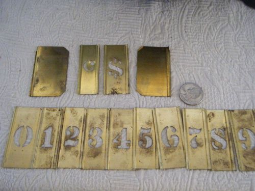 Vintage reese&#039;s adjustable brass stencil numbers 3/4 inch - complete for sale