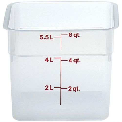 Cambro 6SFSPP 6 qt. Translucent Square Polycarbonate Food Storage WITH LIDS