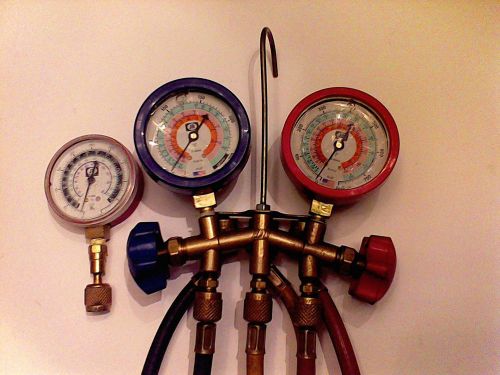 JB yellow jacket Refrigeration gauges 410a liquid filled HVAC freon