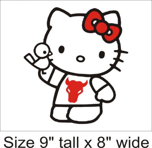 Hello Kitty with Stork vinyl bedroom wall art decal sticker truck bumper-1277