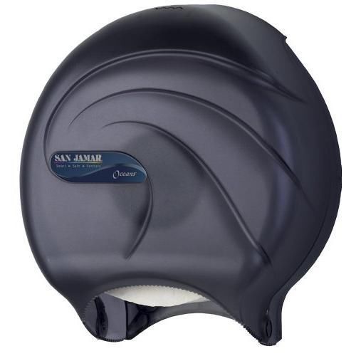 San Jamar R2090TBK Black Pearl Oceans Jumbo Single Roll Toilet Tissue New