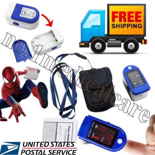 Promotion,US Stock,CE&amp;FDA LED Fingertip pulse oximeter,SpO2 Monitor,PR,Blue