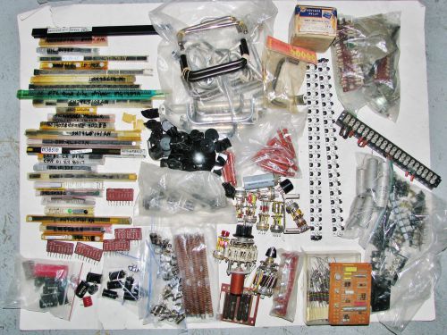 LARGE LOT VINTAGE AEROSPACE PARTS IC KNOBS HANDLES RESISTOR TERMINAL STRIPS WE