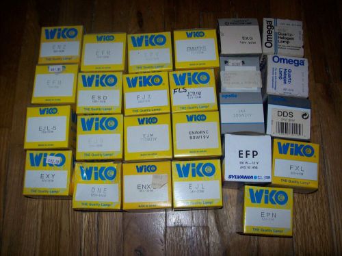 25 ASSORTED HALOGEN NOS PROJECTOR LAMP/BULB GE MEDICAL DENTAL MICROFILM,MOVIE