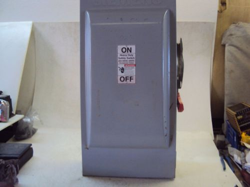 SIEMENS HEAVY DUTY SAFETY SWITCH HNF364 200 AMPS NEMA TYPE 1 USED