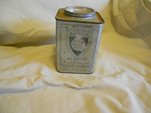 Used Tin of Alcoa Albrom Aluminum Bronze Powder - Cool Old Tin - Scarce