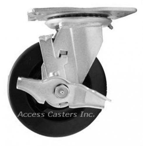 8plphsb 8&#034; x 2&#034; swivel plate caster, phenolic wheel with brake, 1400 lb capacity for sale