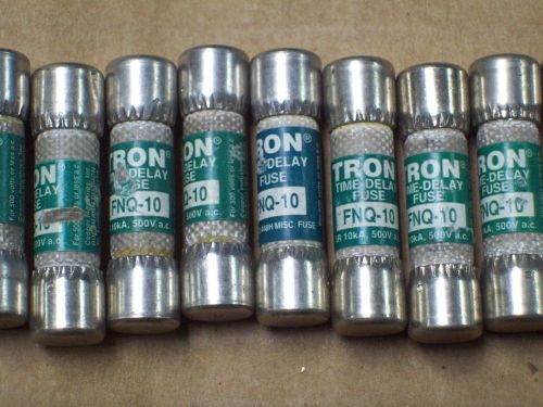 LOT OF 3 COOPER BUSSMANN FNQ-10 TRON TIME-DELAY 10 AMP 500VAC BUSS FUSE