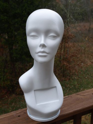 &#034;Egghead&#034; Mannequin Head, revolving base, has some defects, very pretty!