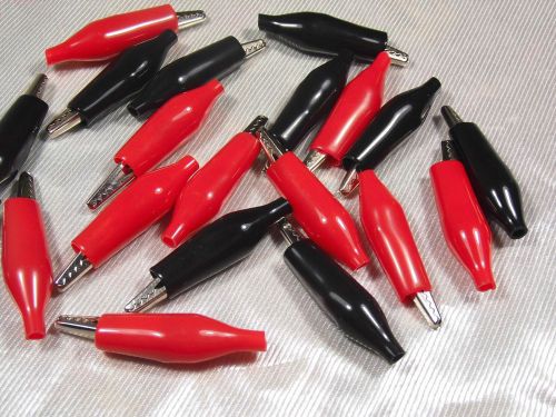 20 pcs 45 mm insulation test clips red + black alligator clip for sale