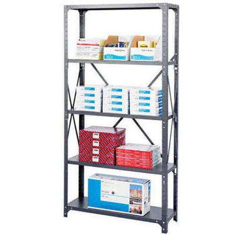 Safco 75&#034; Steel Shelving 36&#034; x 24&#034; Dark Gray